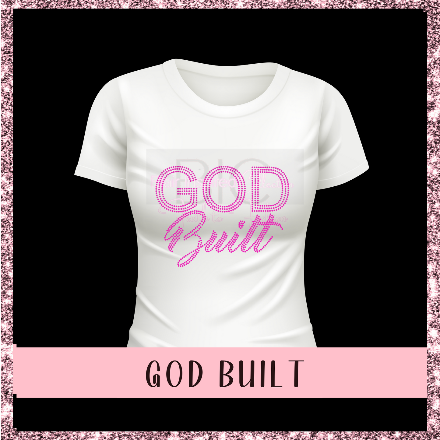 God Built Christian Rhinestone design T-shirt