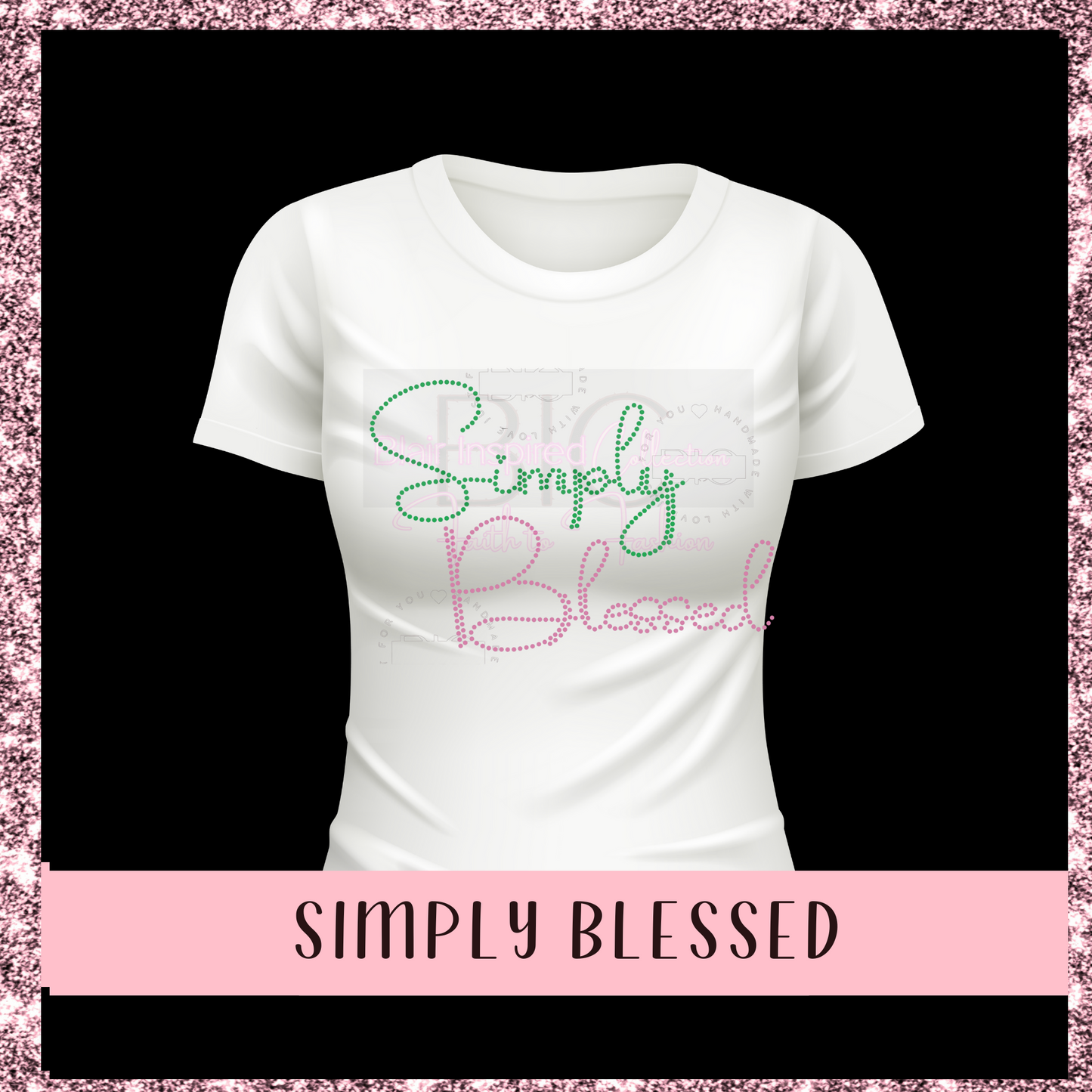Simply Blessed Christian Rhinestone design T-shirt