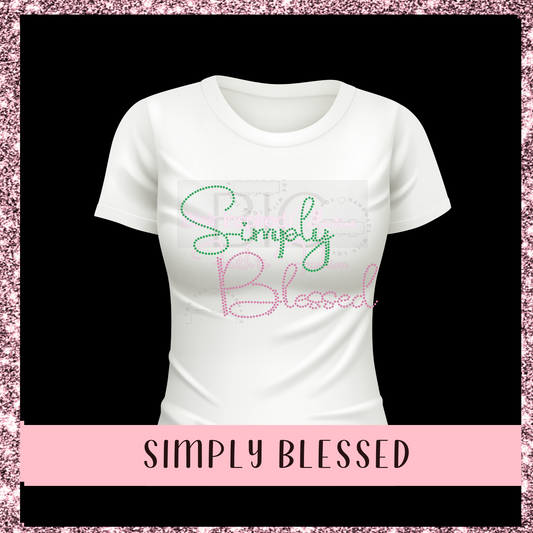 Simply Blessed Christian Rhinestone design T-shirt