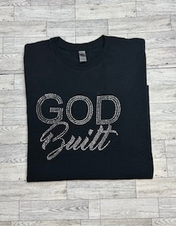 God Built Christian Rhinestone design T-shirt